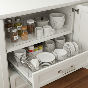 dividers help you organize the space, kitchen drawers and shelves more rationally, separating one category from another.