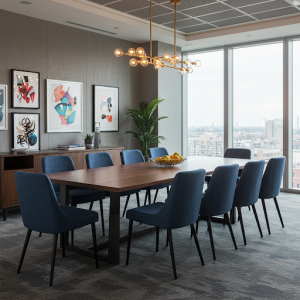 modern and stylish office dining room.