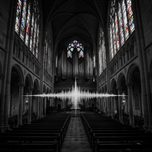 reverberation in a church: