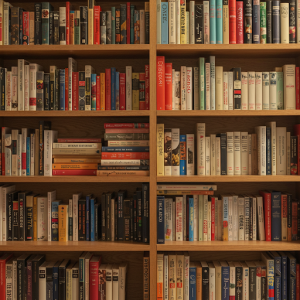 A Bookshelf with Realistic Depth Custom Wallpaper Mural