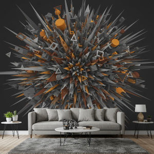 Abstract Geometric Explosion Wallpaper Mural