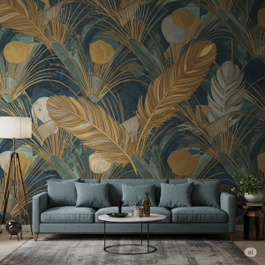 Art Deco Inspired Nature Wallpaper. 