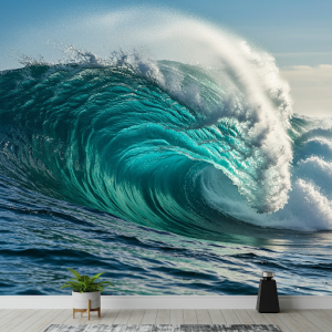 Bespoke Ocean Wave Crash 3D Wallpaper Mural