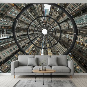 Custom-made 3D Warped Perspective Wallpaper Mural.