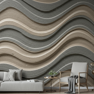 Custom-made 3D stone wallpaper mural
