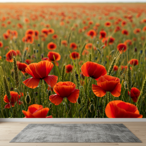 Field of Wildflowers with Depth of Field Custom 3D Wallpaper Mural