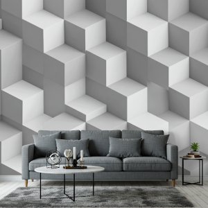 Interlocking Cubes Custom 3D Wallpaper Mural