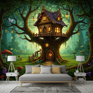 Magical Treehouse Custom-made 3D Wallpaper Mural