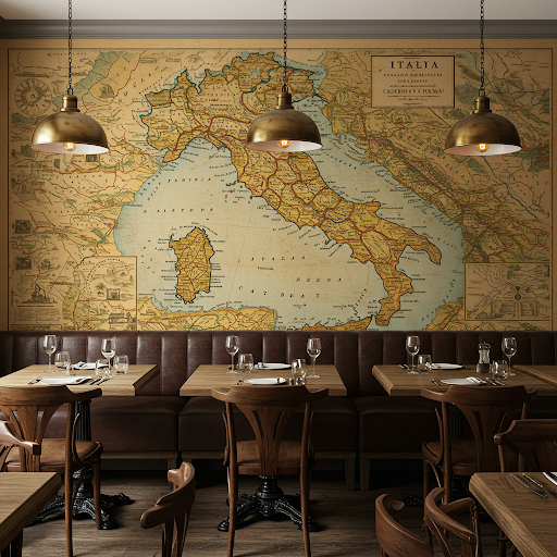 Map or travel-themed custom wallpaper printing.