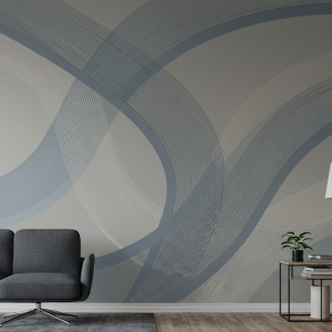 Overlapping lines in muted corporate colors for a sophisticated wallpaper mural.