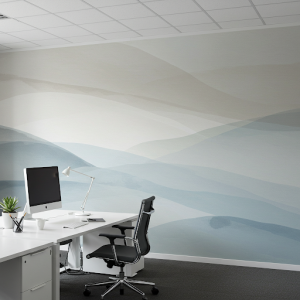 Soft washes of colors that evoke creativity and fluidity without being distracting. 