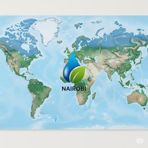 The company logo is incorporated into a world map mural.