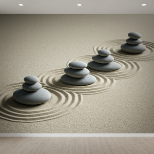 Zen Garden with Stones Custom-made Mural
