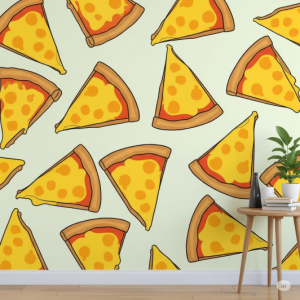 A Simple Cheese Pizza Restaurant Mural