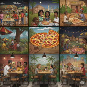 "A Slice of Nairobi Life" Restaurant Wallpaper Mural. 