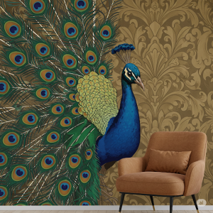 A stylized illustration mural