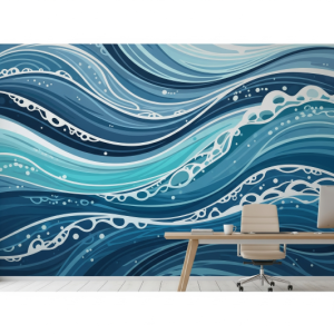 Abstract Water Flow and Current Office Wallpaper Mural.