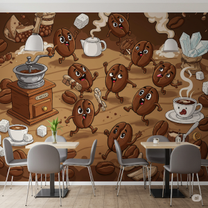 Cartoonish beans with personalities, embarking on an adventure to become the perfect brew.