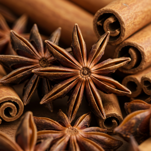 Close-up of star anise and cinnamon sticks food wallpaper mural