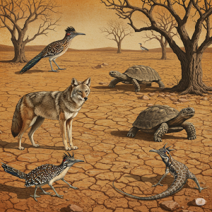 Dry forest animals wall painting.