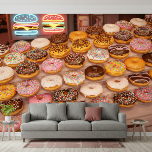 Fast food restaurant donut wallpaper mural