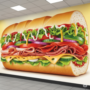 Footlong Sub Restaurant Wallpaper Mural