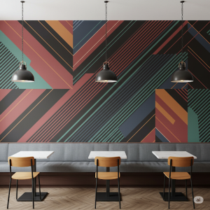 Geometric Patterns modern cafe wallpaper mural