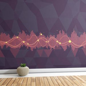 Geometric Soundwaves Music Wallpaper Mural. 