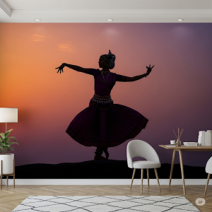 Indian dance silhouette