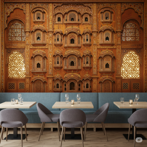 Jali-design Indian Restaurant Wallpaper Mural