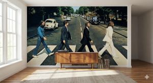 Music album cover blown up wallpaper mural.