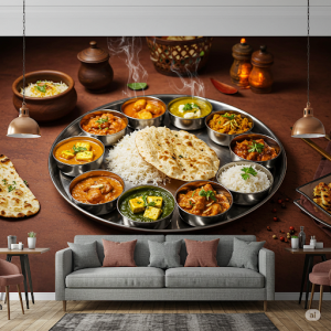 Palak Paneer Restaurant Wallpaper Mural.