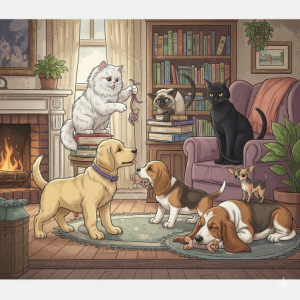 Playful Pet Parade Wallpaper Mural