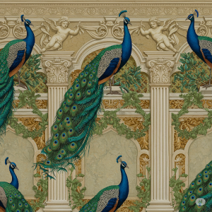 Renaissance Revival Wallpaper Mural. .