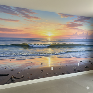 Seascape wallpaper mural.