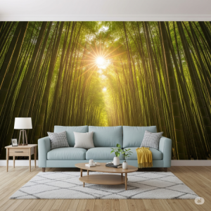 Sun-Dappled Bamboo Forest Wallpaper
