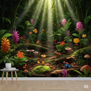 Sun-Dappled Forest Floor Wallpaper Mural