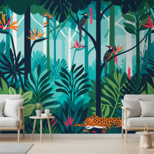 The Bold and Graphic Rainforest Mural