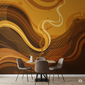 The Dance of Heat and Water. Dynamic, swirling lines and contrasting colors symbolize the transformative power of heat and water on the coffee bean.