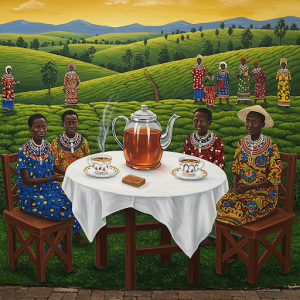 Traditional Kenyan tea or coffee setup.