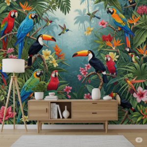Tropical Bird Paradise Wallpaper Mural