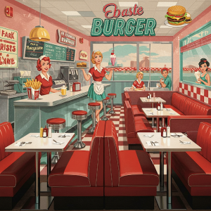Vintage food advertisement restaurant wallpaper mural