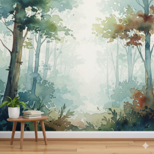 Watercolour Forest Wallpaper
