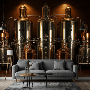 elegant brewing equipment wallpaper mural