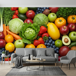 fruit and vegetable wallpaper mural