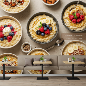 oatmeal restaurant food wallpaper mural