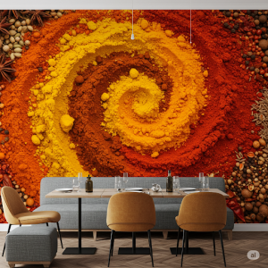 Swirling patterns of blended masalas. 