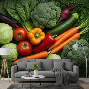  Vegetable restaurant mural idea. 
