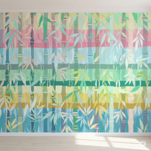 whimsical and layered bamboo forest indoor wallpaper