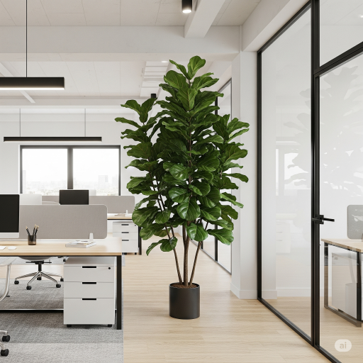 Artificial Fiddle Leaf Fig Office Plant Interior Design Artificial Fiddle Leaf Fig Reception Office Plant Interior Design